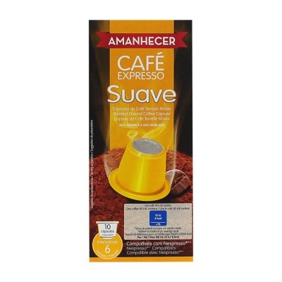 Embalagem de cápsulas de café expresso suave, amarelo e marrom