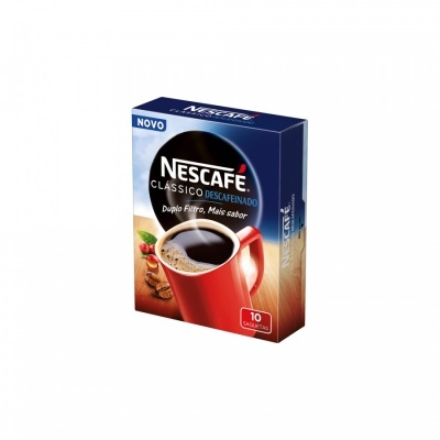 Embalagem de café solúvel Nescafé Clássico Descafeinado azul
