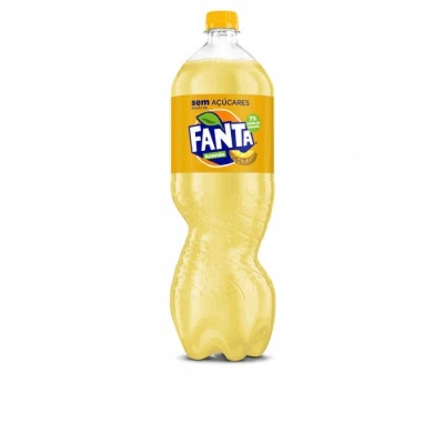 Garrafa plástica de refrigerante Fanta sem açúcar sabor laranja