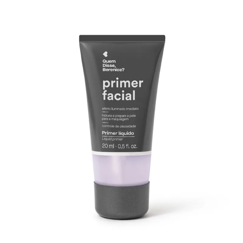 56921 Primer Facial Líquido Quem Disse, Berenice 20ml Tubo de primer facial Quem Disse, Berenice? preto e lilás