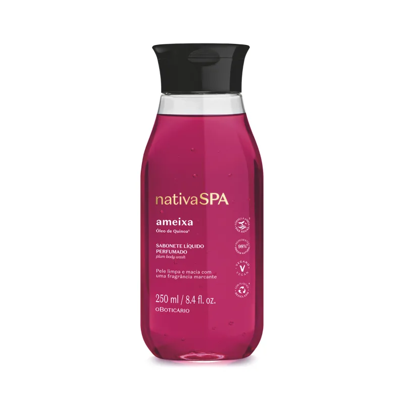 53388 Sabonete Líquido Perfumado Nativa Spa Ameixa, 250ml Frasco de sabonete líquido perfumado nativa SPA sabor ameixa 250 ml