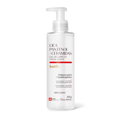 frasco de gel de limpeza facial transparente com doseador branco