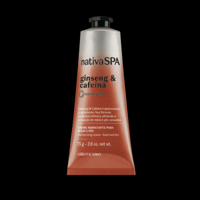 Tubo de creme hidratante nativaSPA ginseng & cafeína