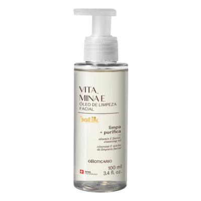 Frasco de óleo de limpeza facial VITAMINAE 100 ml com tampa de bomba