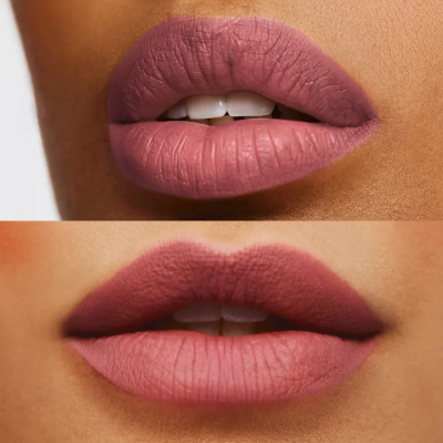 Lábios com batom rosa matte em pele de tons diferentes
