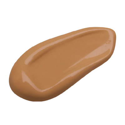 Amostra de base líquida castanho médio com acabamento brilhante