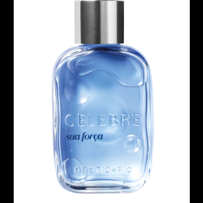 Frasco azul de perfume Celebre da O Boticário
