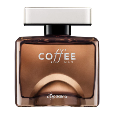 Frasco de perfume para homem Coffee Man castanho com tampa prateada
