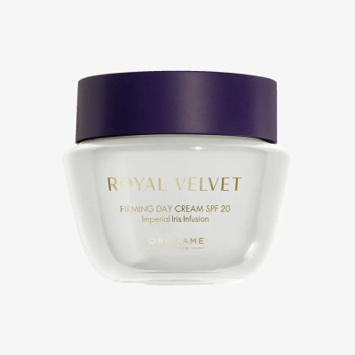 Frasco de creme Royal Velvet com tampa roxa