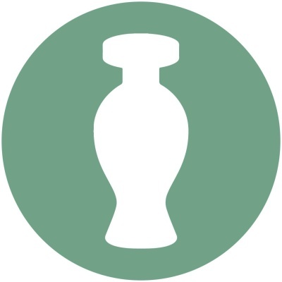Ícone de frasco branco com tampa em fundo verde-acinzentado