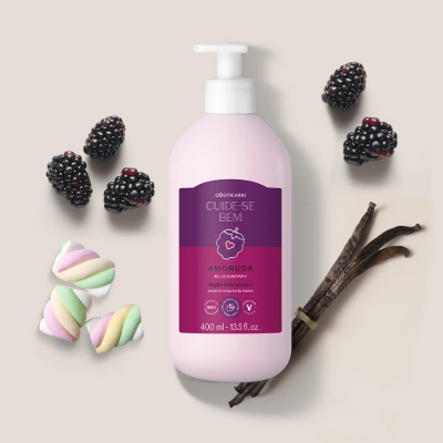 Loção hidratante O Boticário Cuide-se Bem amoruda blackberry 400 ml com amoras e baunilha