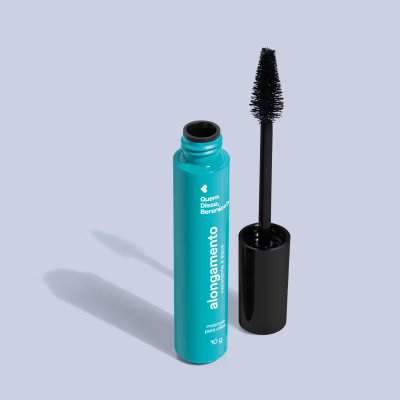Máscara de cílios alongamento azul com escova preta