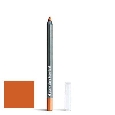 Lápis de maquilhagem castanho alaranjado com tampa transparente