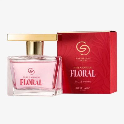 Frasco de perfume Miss Giordani Floral com caixa vermelha