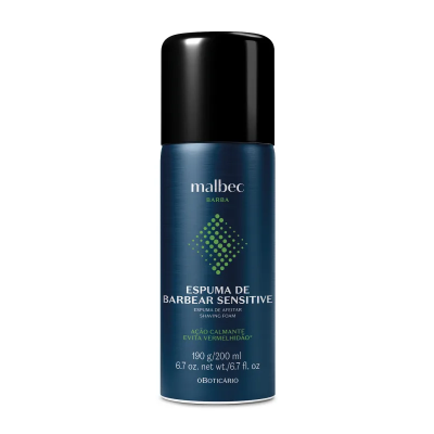 Spray de espuma de barbear Malbec Barba azul escuro com tampa preta