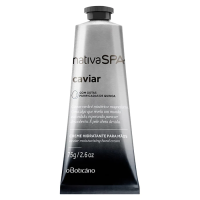 Tubo metálico de creme hidratante para mãos nativaSPA caviar