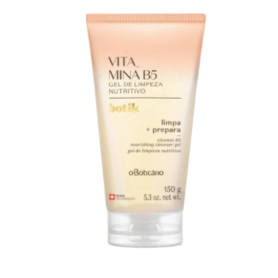 Gel de limpeza nutritivo Vita Mina B5 em embalagem bege e rosa