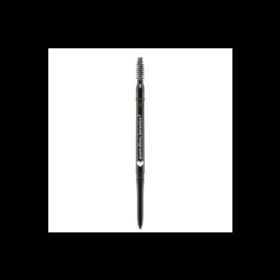 Lápis de sobrancelha preto com escova e texto 'easy fillin' eyebrow' sobre fundo branco