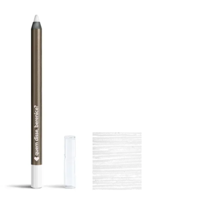 Lápis de maquilhagem castanho com ponta branca e tampa transparente