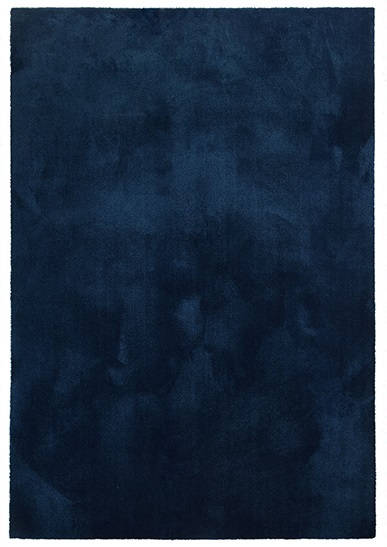 Tapete azul escuro felpudo retangular