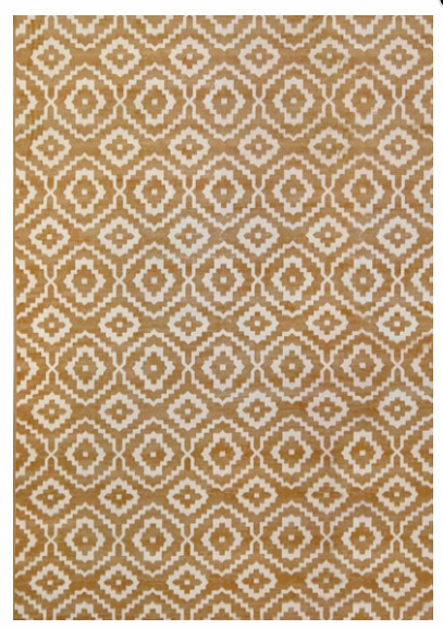 Tapete com padrão geométrico castanho e branco