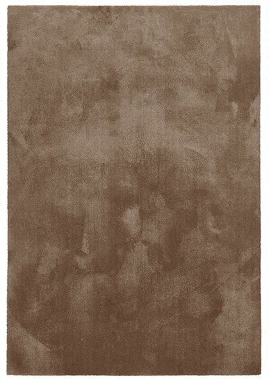 Tapete castanho rectangular com textura suave e aparência aveludada