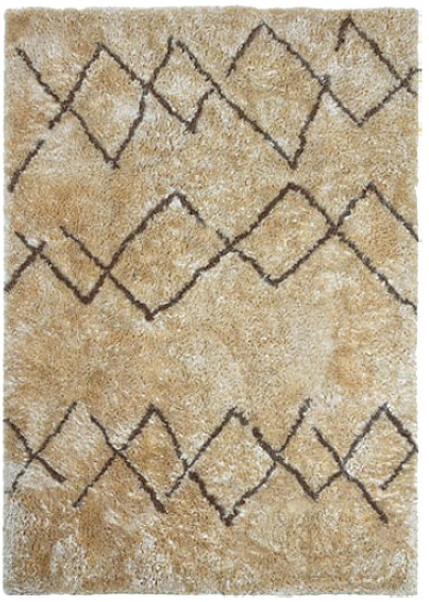 Tapete bege com padrão geométrico castanho em losangos