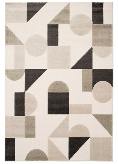 Tapete geométrico em tons neutros com formas variadas