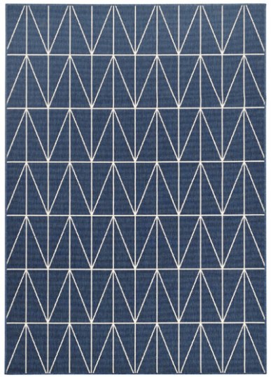 Tapete azul escuro com padrão branco geométrico