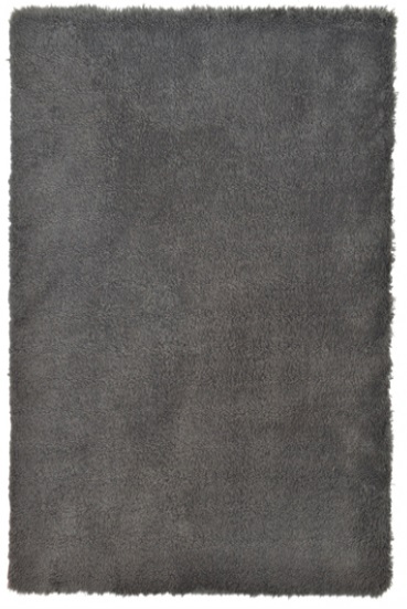 Tapete cinzento felpudo rectangular