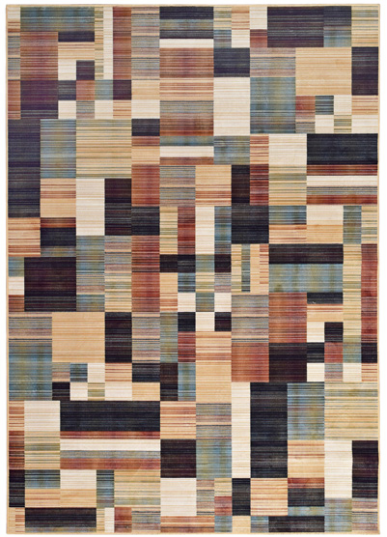 Tapete decorativo com padrão geométrico colorido