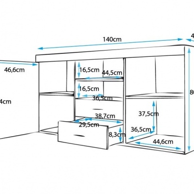 Aparador&#x20;Ran&#x20;2&#x20;portas&#x20;2&#x20;gavetas&#x20;2&#x20;prateleiras
