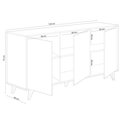 Aparador&#x20;3&#x20;Portas&#x20;Estilo&#x20;N&#x00F3;rdico