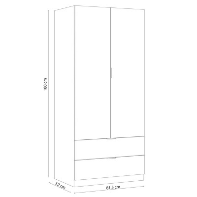 Roupeiro&#x20;de&#x20;2&#x20;portas&#x20;de&#x20;abrir&#x20;e&#x20;2&#x20;gavetas