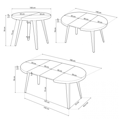 Mesa&#x20;de&#x20;refei&#x00E7;&#x00F5;es&#x20;Redonda&#x20;Extens&#x00ED;vel&#x20;-&#x20;Dispon&#x00ED;vel&#x20;em&#x20;3&#x20;cores