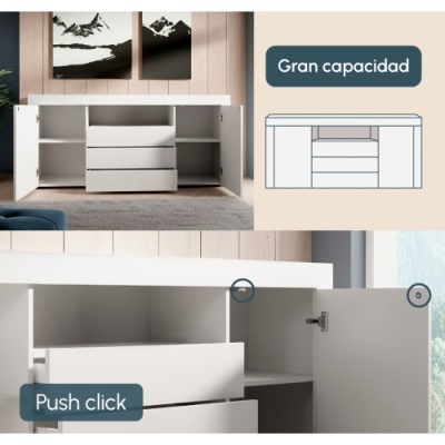 Aparador&#x20;3&#x20;Gavetas&#x20;e&#x20;2&#x20;Portas&#x20;-&#x20;Dispon&#x00ED;vel&#x20;em&#x20;2&#x20;cores