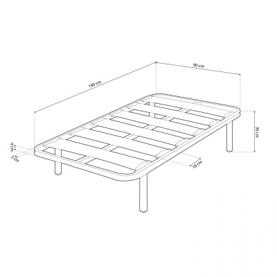 Estrado&#x20;de&#x20;ripas&#x20;com&#x20;pernas&#x20;inclu&#x00ED;das&#x20;-&#x20;Dispon&#x00ED;vel&#x20;em&#x20;4&#x20;medidas