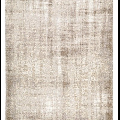 Tapete retangular neutro com padrão abstrato