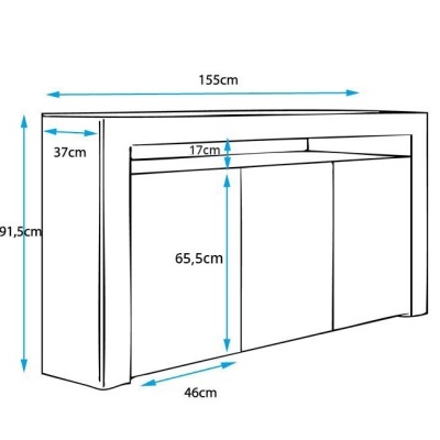 Aparador&#x20;Lay&#x20;mate&#x20;com&#x20;luz&#x20;LED&#x20;e&#x20;3&#x20;portas&#x20;-&#x20;Dispon&#x00ED;vel&#x20;em&#x20;4&#x20;cores