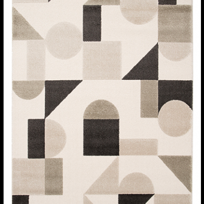 Tapete geométrico em tons neutros com formas variadas