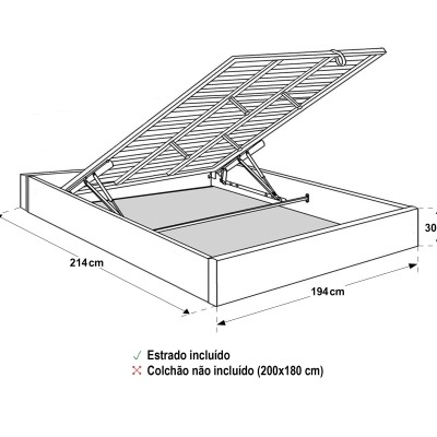 Sommier&#x20;Casal&#x20;180x200cm&#x20;com&#x20;Arruma&#x00E7;&#x00E3;o&#x20;-&#x20;Dispon&#x00ED;vel&#x20;em&#x20;2&#x20;cores