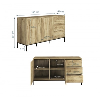 Aparador&#x20;3&#x20;gavetas&#x20;e&#x20;2&#x20;portas&#x20;-&#x20;Dispon&#x00ED;vel&#x20;em&#x20;2&#x20;cores