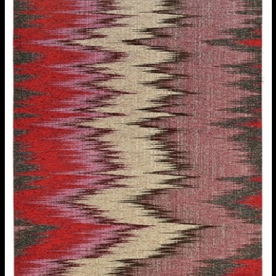 Tapete com padrão abstrato em tons de vermelho, bege, rosa, cinza e preto