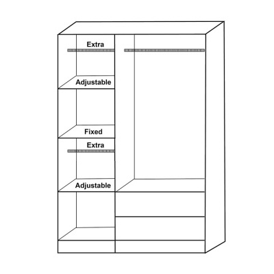 Roupeiro&#x20;3&#x20;Portas&#x20;de&#x20;bater&#x20;e&#x20;2&#x20;Gavetas