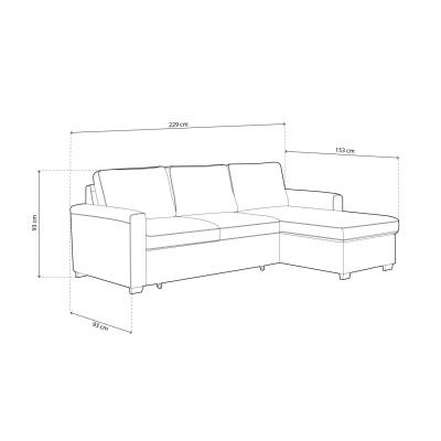 Sof&#x00E1;-Cama&#x20;com&#x20;Chaiselongue&#x20;Revers&#x00ED;vel