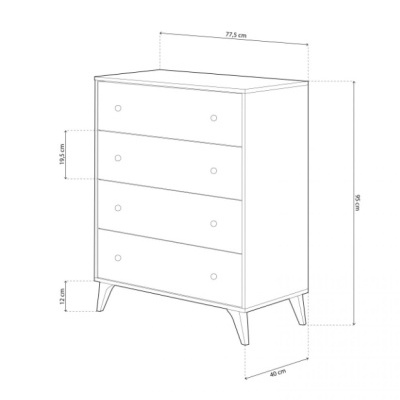 C&#x00F3;moda&#x20;de&#x20;4&#x20;Gavetas