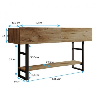 Consola&#x20;com&#x20;Prateleira&#x20;e&#x20;Gaveta&#x20;de&#x20;Arruma&#x00E7;&#x00E3;o