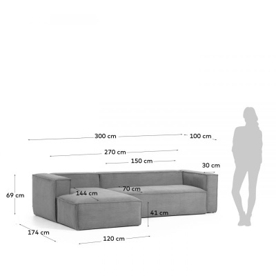 Sof&#x00E1;&#x20;com&#x20;Chaise&#x20;3&#x20;Lugares