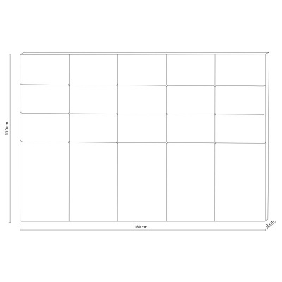 Organizador em tecido branco com divisórias e medidas 160x110x2,5 cm