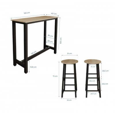 Conjunto&#x20;Mesa&#x20;Alta&#x20;e&#x20;2&#x20;Bancos&#x20;-&#x20;Dispon&#x00ED;vel&#x20;em&#x20;2&#x20;cores